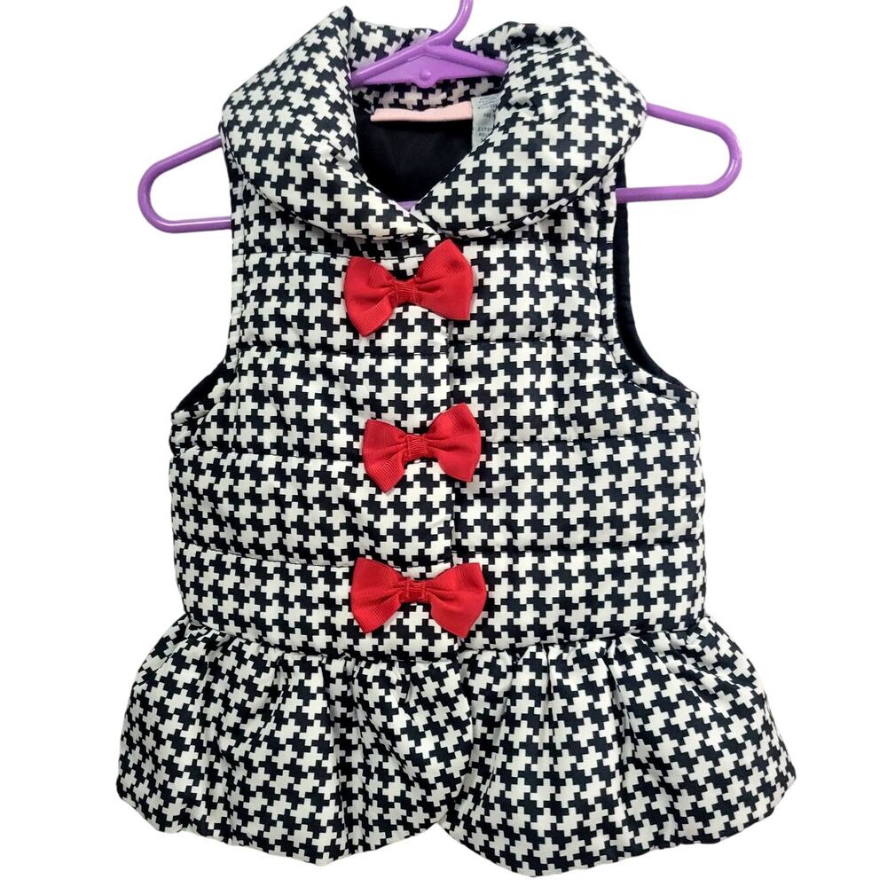 Kid's Headquarters Black and White Puffer Vest Girl's‎ Size 2T